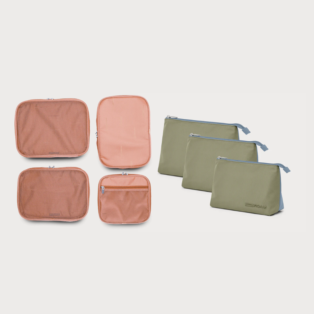 ‍Pink Sand Packing Pods / Green & Slate Essentials Pouches (100% off)