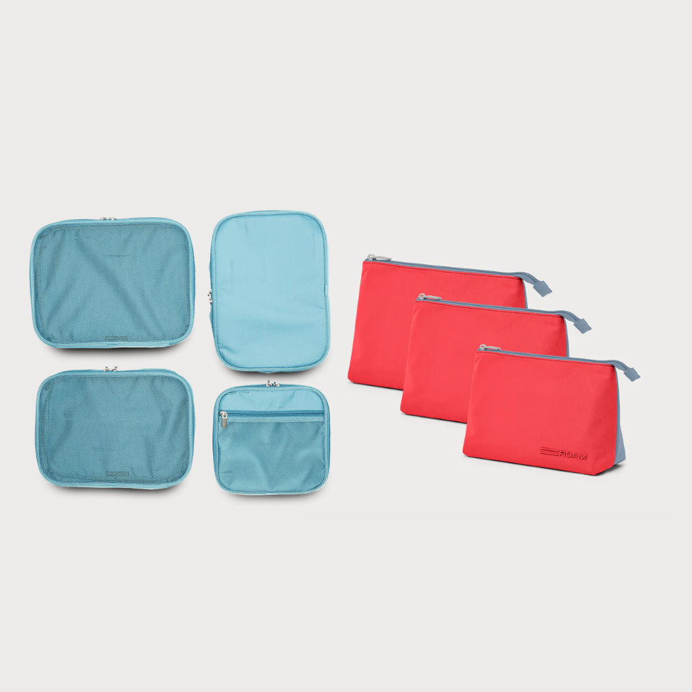 ‍Blue Mist Packing Pods / Red & Slate Essentials Pouches (100% off)