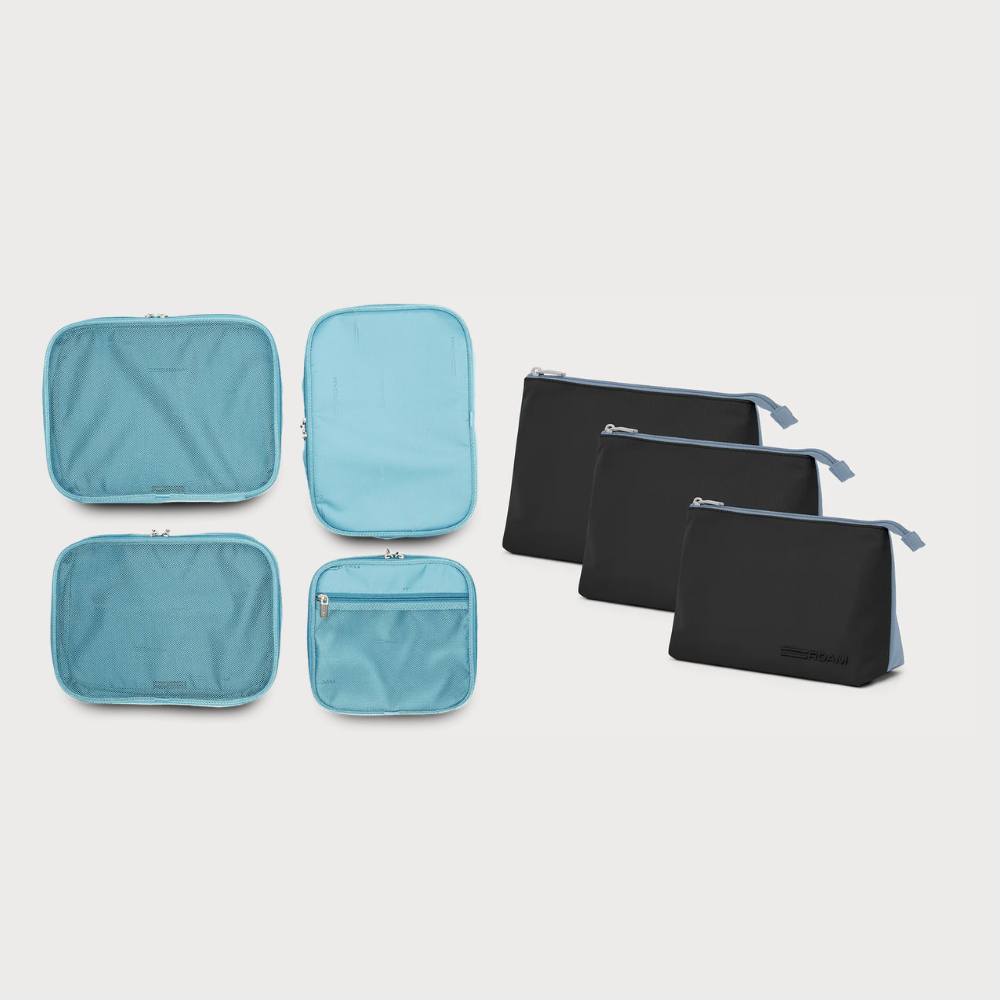 ‍Blue Mist Packing Pods / Black & Slate Essentials Pouches (100% off)