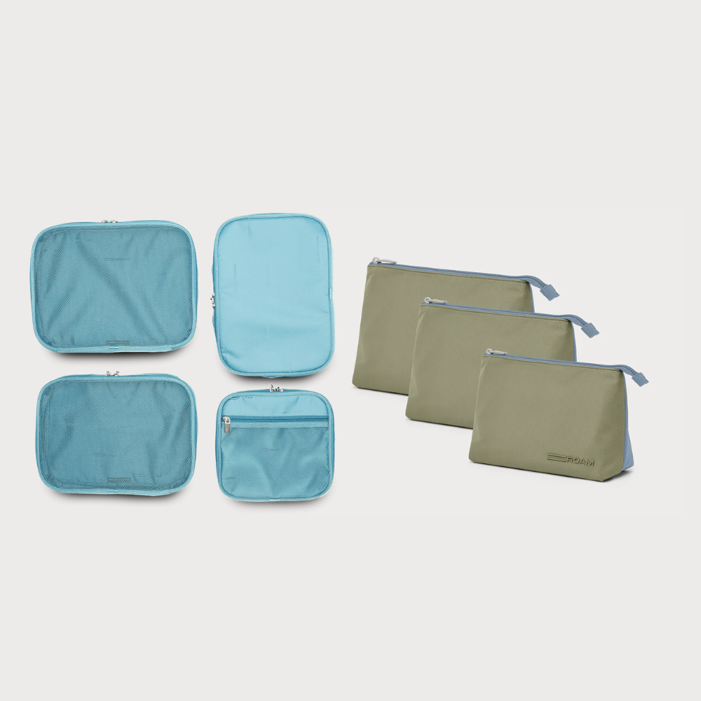 ‍Blue Mist Packing Pods / Green & Slate Essentials Pouches (100% off)